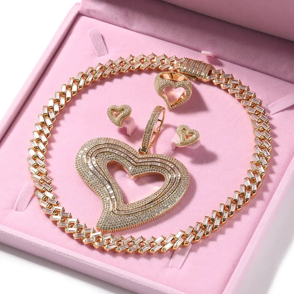 4pc big baguette heart set - BizaarFashionCrush