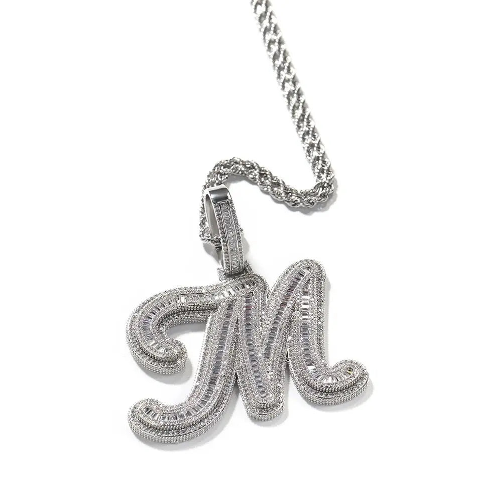 Bulky Baguette Initial Necklace - BizaarFashionCrush