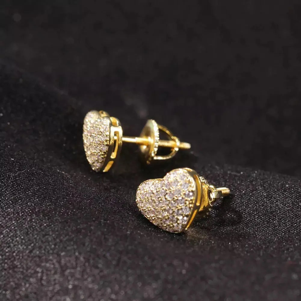 Curve heart stud earrings - BizaarFashionCrush