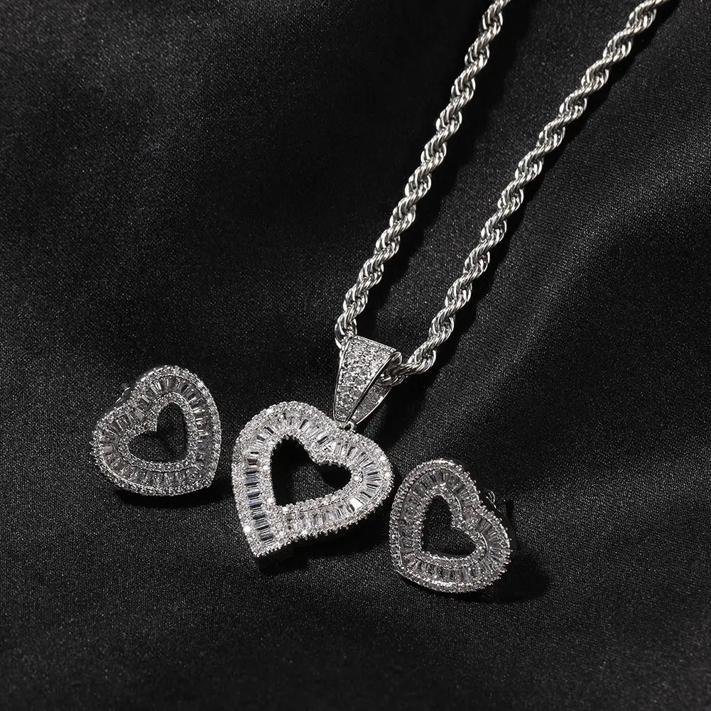 Dainty baguette heart set - BizaarFashionCrush