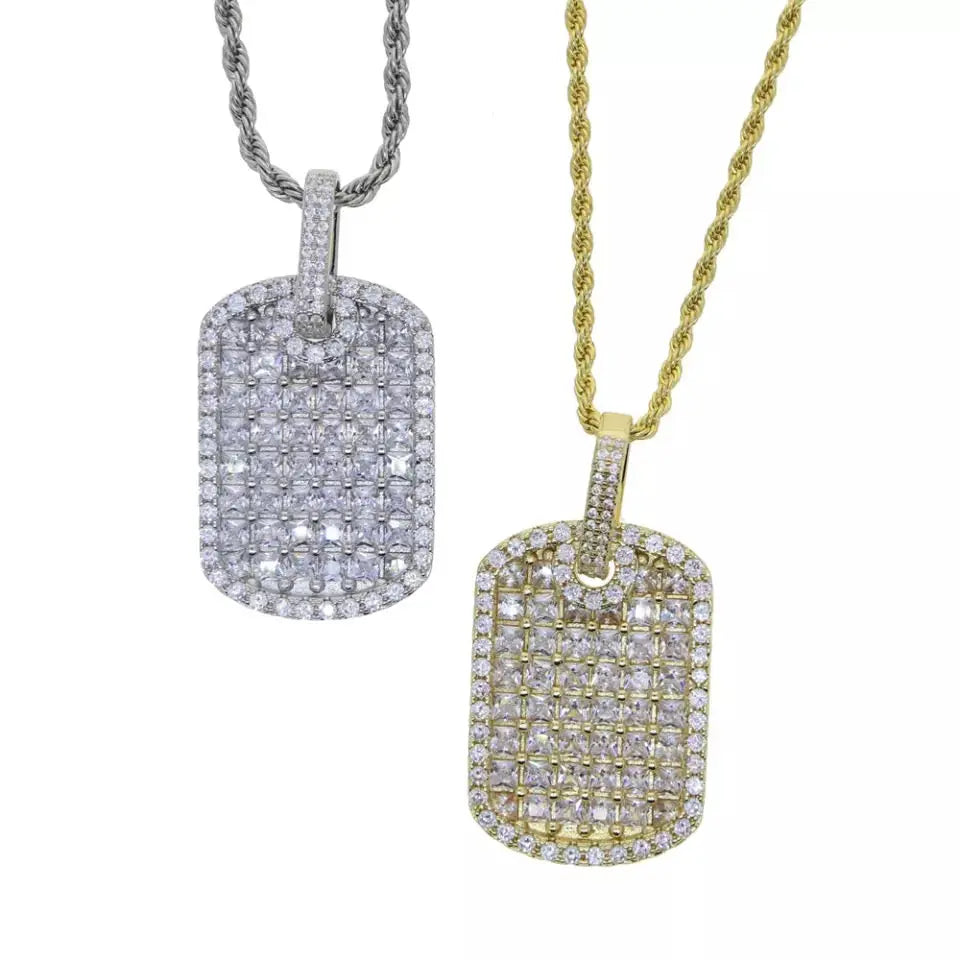 Diamanté Dog Tag Necklace - BizaarFashionCrush