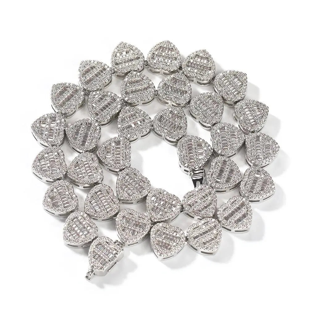 Diamanté heart tennis necklace - BizaarFashionCrush