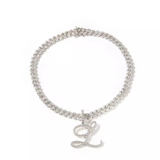 Initial Cuban link Necklace - BizaarFashionCrush